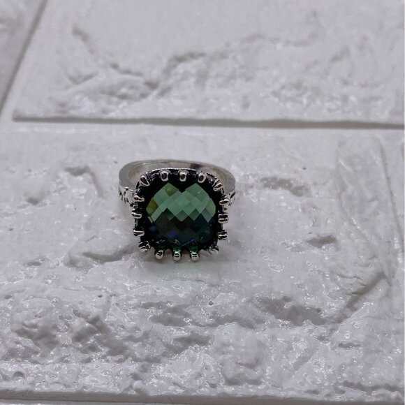 Princess Green Moonstone Gemstone 925 Silver Plated Ring Sz 7 Wedding Engagement - Picture 2 of 11